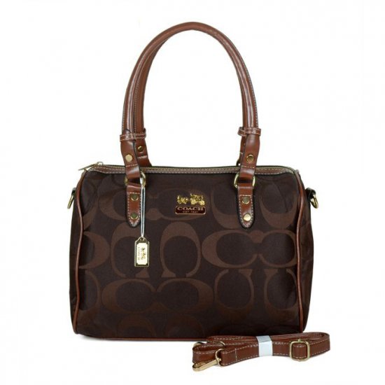 Coach Madison Logo Medium Coffee Luggage Bags DKE | Women - Click Image to Close